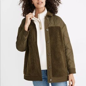 NWT Madewell Green Hybrid Sherpa Jacket